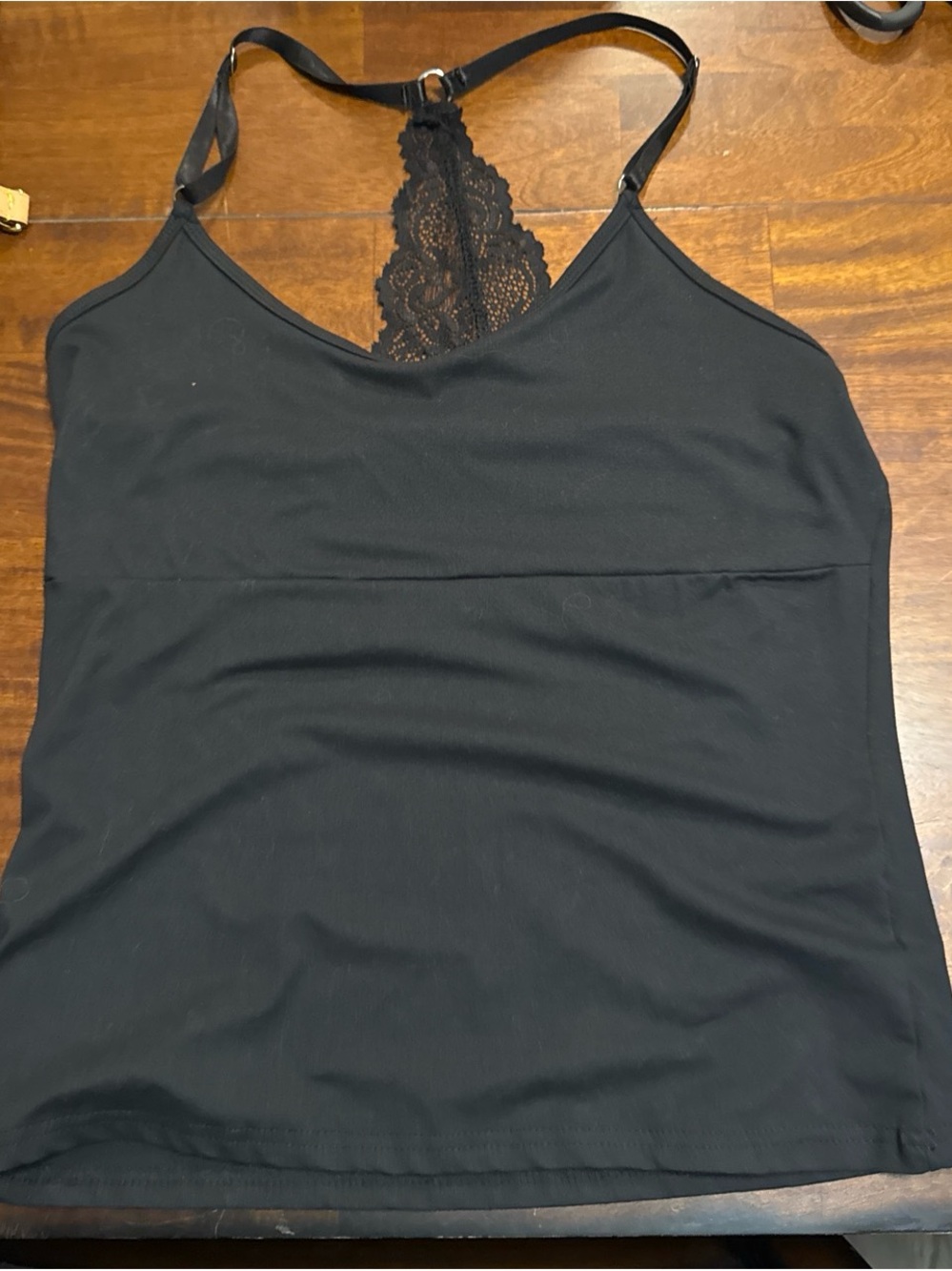 Black Lace-Back Camisole Tank Top